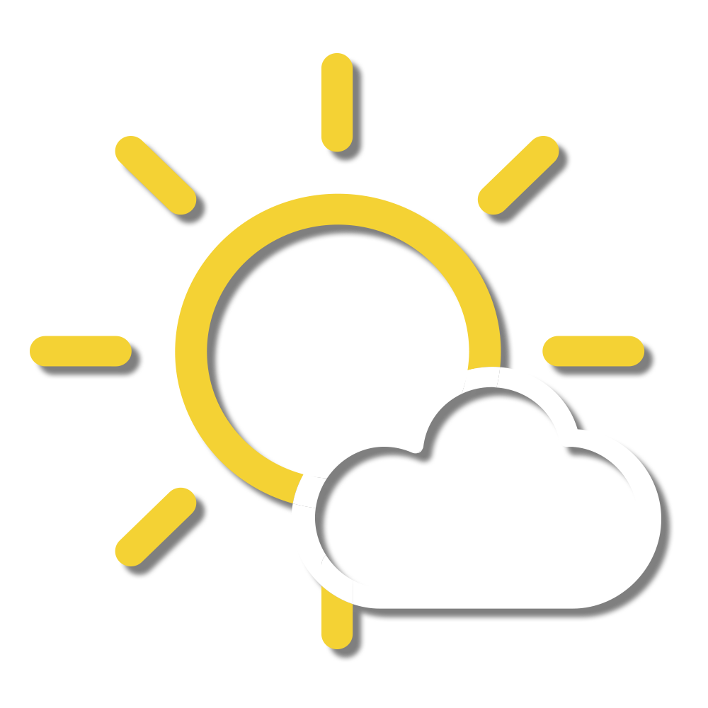 Cloudy periods in the morning and at night. Mainly fine and very hot during the day. Isolated showers in the afternoon.